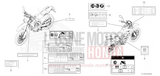 ETIQUETTE DE PRECAUTIONS (CRF250LA,CRF300L/LA) CRF300LAS de 2025
